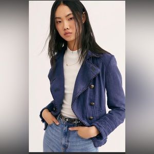Free People NWOT linen blend cadet blazer